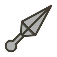 Kunai Vector Thick Line Filled Colors Icon For Personal And Commercial Use.