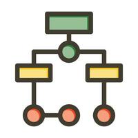 Flowchart Vector Thick Line Filled Colors Icon For Personal And Commercial Use.