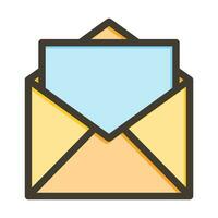 Open Envelope Vector Thick Line Filled Colors Icon For Personal And Commercial Use.