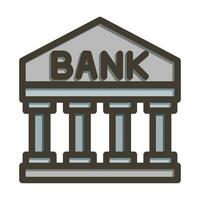 Bank Vector Thick Line Filled Colors Icon For Personal And Commercial Use.