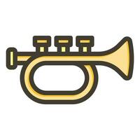 Trumpet Vector Thick Line Filled Colors Icon For Personal And Commercial Use.