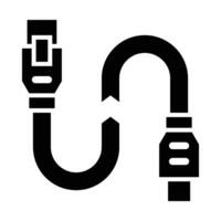 Broken Wire Vector Glyph Icon For Personal And Commercial Use.