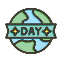 Earth Day Vector Thick Line Filled Colors Icon For Personal And Commercial Use.