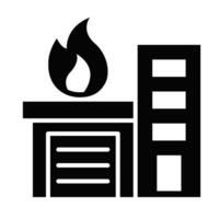 Fire Station Vector Glyph Icon For Personal And Commercial Use.