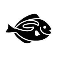 Blue Tang Fish Vector Glyph Icon For Personal And Commercial Use.