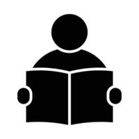 Reading Vector Glyph Icon For Personal And Commercial Use.