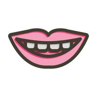 sonriente vector grueso línea lleno colores icono para personal y comercial usar.