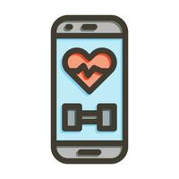 Daily Health App Vector Thick Line Filled Colors Icon For Personal And Commercial Use.