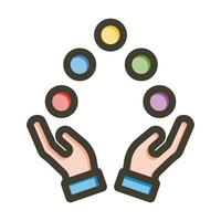 Juggling Vector Thick Line Filled Colors Icon For Personal And Commercial Use.