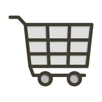 Cart Vector Thick Line Filled Colors Icon For Personal And Commercial Use.