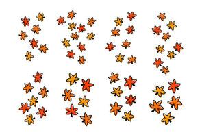 Falling Fall Leaves. maple leaf fall. leaf autumn. autumn leaves. simple illustration of autumn leaves. vector