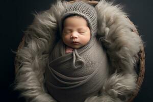 Newborn Photography -AI Generated photo