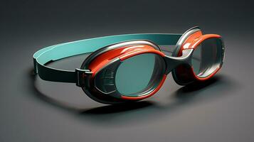 a pair of goggles with orange and blue straps AI Generative photo