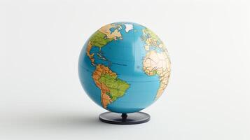 a globe on a stand with a white background AI Generative photo