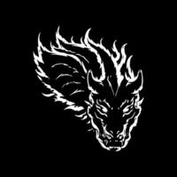 silhouette of dragon head for icon vector