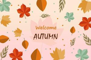 Autumn banner abstract background with falling autumn leaves vector