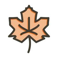 Maple Leaf Vector Thick Line Filled Colors Icon For Personal And Commercial Use.