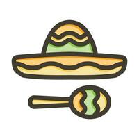 Cinco De Mayo Vector Thick Line Filled Colors Icon For Personal And Commercial Use.