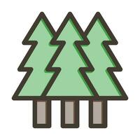 Pine Tree Vector Thick Line Filled Colors Icon For Personal And Commercial Use.