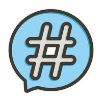 hashtag vector grueso línea lleno colores icono para personal y comercial usar.