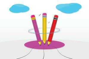 Pencil Vector Design with creative background.