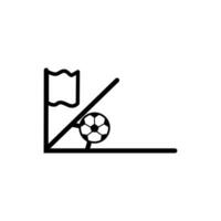 kick icon from the corner of the field with a white icon vector