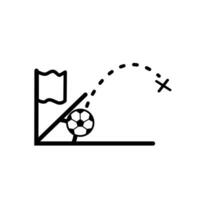 kick icon from the corner of the field with a white icon vector