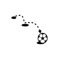 icon of passing the football to the target on a white background vector