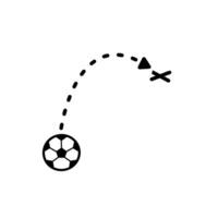 icon of passing the football to the target on a white background vector