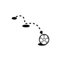 icon of passing the football to the target on a white background vector