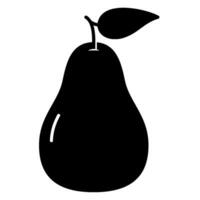 Pear icon with leaf vector