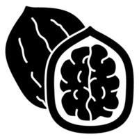 Walnuts icon for healthy snack vector