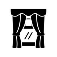 Curtain icon to close and give privacy to the window vector