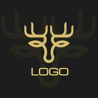 abstract deer head icon logo vector design, modern logo pictogram design of abstract outline reindeer or buck with stag