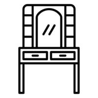 Dressing table icon with mirror and drawers for dressing up vector