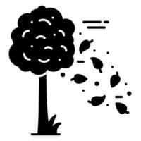 Icon of Leaves falling from tree vector