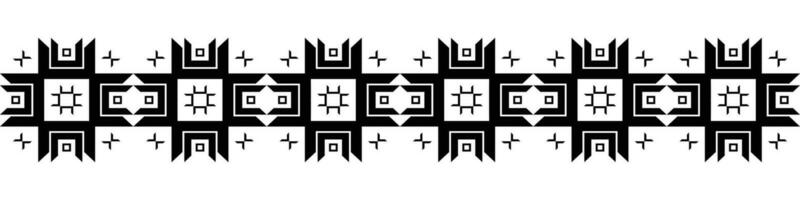Black border. Aztec tribal seamless pattern in black and white. Abstract ethnic geometric art print design for textile template, fabric, rug, ornament, wallpaper, background, carpet. vector