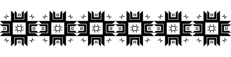 Black border. Aztec tribal seamless pattern in black and white. Abstract ethnic geometric art print design for textile template, fabric, rug, ornament, wallpaper, background, carpet. vector