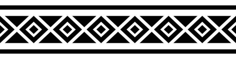 Black border. Aztec tribal seamless pattern in black and white. Abstract ethnic geometric art print design for textile template, fabric, rug, ornament, wallpaper, background, carpet. vector