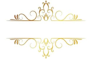 Golden frame. Luxurious golden arabic Islamic text box title border. vector