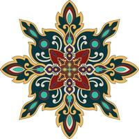 Components of the carpet, mandala pattern, abstract flowers ethnic hair vector