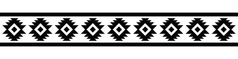 negro borde. azteca tribal sin costura modelo en negro y blanco. resumen étnico geométrico Arte impresión diseño para textil plantilla, tela, alfombra, ornamento, fondo de pantalla, fondo, alfombra. vector