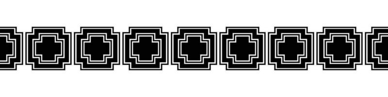 Black border. Aztec tribal seamless pattern in black and white. Abstract ethnic geometric art print design for textile template, fabric, rug, ornament, wallpaper, background, carpet. vector