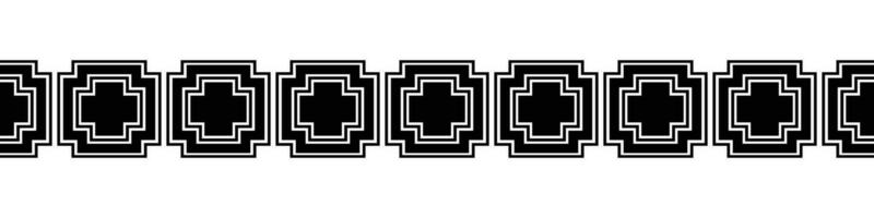 Black border. Aztec tribal seamless pattern in black and white. Abstract ethnic geometric art print design for textile template, fabric, rug, ornament, wallpaper, background, carpet. vector