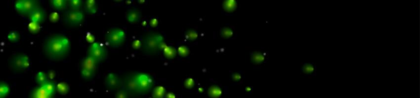 Green glowing bokeh particles abstract background vector