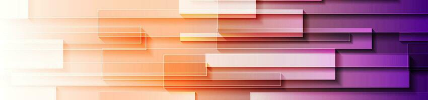 Orange and violet abstract tech geometric banner vector