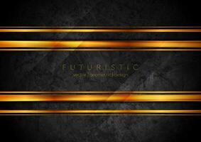 Black and golden abstract tech corporate background vector