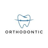 Creative, simple, and modern orthodontic for tooth health and dentist logo design vector