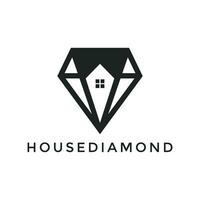 House diamond real estate for logo design concept vector