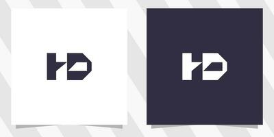 letter dh hd logo design vector